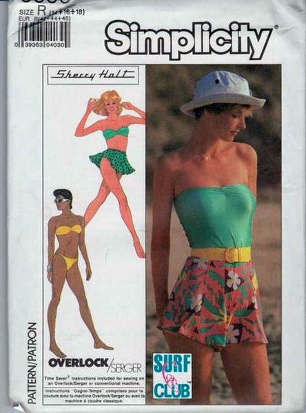 Simplicity-8558-Ladies-Bikini-Shorts-Skirt-Vintage-1980_s-Pattern-Swim-Simplicity vintagestitching.com