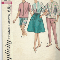 Simplicity 4949 Ladies Blouse Wrap Skirt Pencil Pants Vintage Clothing Sewing Pattern 1960s