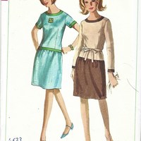 Simplicity 6638 Ladies One Piece Dress Vintage Sewing Pattern 1960s