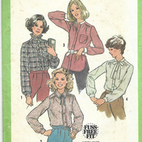 Simplicity 8738 Ladies Blouse Fuss Free Fit Vintage Sewing Pattern 1970s