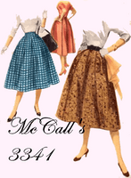 
              1950's Full Rockabilly Skirt McCall's 3341 Vintage Sewing Pattern Gored Swing Pocket Flaps - VintageStitching - Vintage Sewing Patterns
            