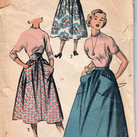 Advance 5426 Ladies High Waisted Skirt Vintage Sewing Pattern 1950's Unprinted - VintageStitching - Vintage Sewing Patterns