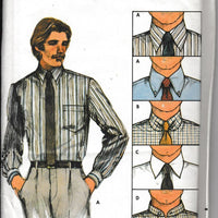Butterick 4004 Mens' Shirt Collar Variations Vintage 1980's Sewing Pattern - VintageStitching - Vintage Sewing Patterns