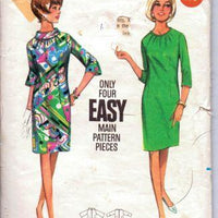 Butterick 4312 Ladies One Piece Mod Dress Rolled Collar Bell Sleeves Vintage 1960's Sewing Pattern - VintageStitching - Vintage Sewing Patterns