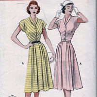 Butterick 5773 Vintage 1950's Sewing Pattern Ladies Casual Shirtwaist House Dress - VintageStitching - Vintage Sewing Patterns