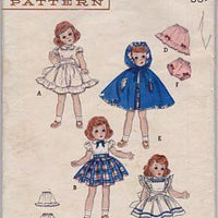 Butterick 5969 Toni Doll Clothes Dress Pinafore Petticoat Cape 16 inch Vintage 50's Sewing Pattern - VintageStitching - Vintage Sewing Patterns