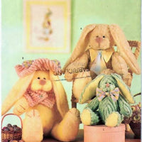 Butterick 6966 Stuffed Bunny Rabbit with Clothes Craft Pattern - VintageStitching - Vintage Sewing Patterns