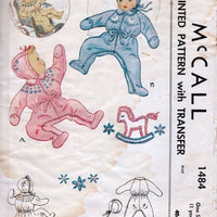 McCall 1484 Vintage 1940's Sewing Pattern Baby Toddler Romper Stroller Suit Cap Adorable - VintageStitching - Vintage Sewing Patterns