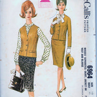 McCall's 6964 Ladies Separates Skirt Jacket Vest Blouse Vintage 1960's Sewing Pattern - VintageStitching - Vintage Sewing Patterns
