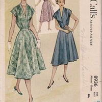 McCall's 8936 Ladies Shirtwaist Dress Vintage 1950's Sewing Pattern - VintageStitching - Vintage Sewing Patterns