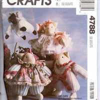 McCall's Crafts 4788 Cute Stuffed Fat Cats Clothes Sewing Pattern - VintageStitching - Vintage Sewing Patterns