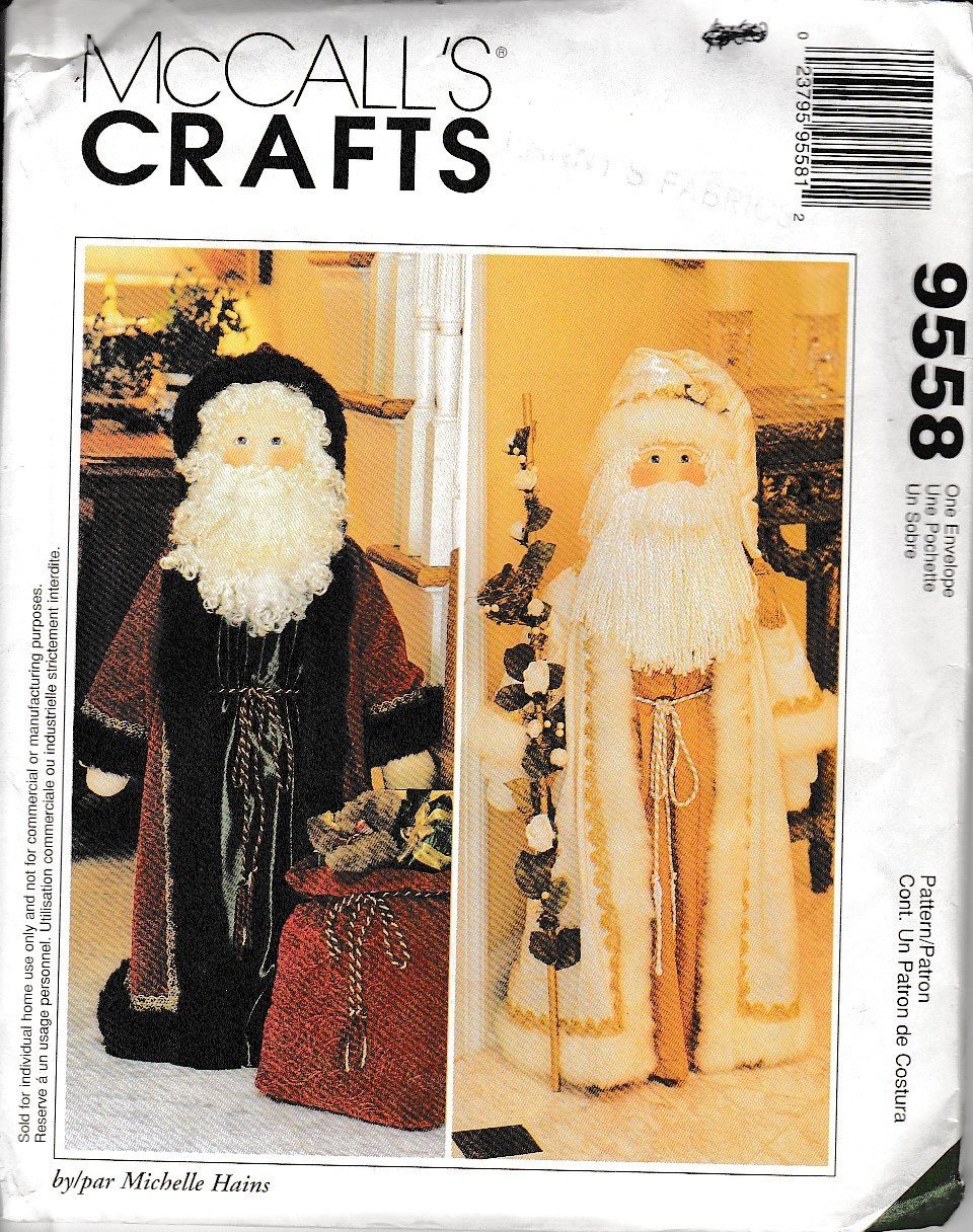McCall's Crafts 9558 Christmas Greeter Santa Sewing Pattern - VintageStitching - Vintage Sewing Patterns