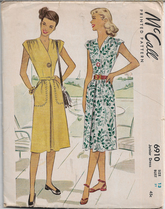 mccall 6910 junior dress vintage pattern