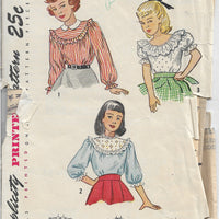 Simplicity 2658 Girls Blouse Vintage 1940's Sewing Pattern - VintageStitching - Vintage Sewing Patterns