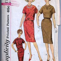 Simplicity 3675 Vintage Sewing Pattern 1960s Ladies Slim Skirt Top - VintageStitching - Vintage Sewing Patterns