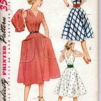 Simplicity 4269 Vintage 1950's Sewing Pattern Rockabilly Party Dress Flared Cummerbund Bolero Teen - VintageStitching - Vintage Sewing Patterns