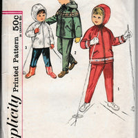 Simplicity 4636 Girls Boys Toddler Hooded Jacket Pants Vintage 1960's Sewing Pattern - VintageStitching - Vintage Sewing Patterns