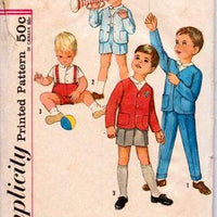 Simplicity 4913 Toddlers Jacket Shirt Shorts Pants Vintage 60's Pattern - VintageStitching - Vintage Sewing Patterns