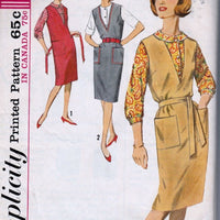 Simplicity 5067 Vintage 60's Sewing Pattern Ladies Mad Men Jumper Dress Blouse - VintageStitching - Vintage Sewing Patterns