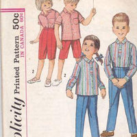 Simplicity 5164 Vintage Pattern Boys Girls Shirt and Pants 1960's - VintageStitching - Vintage Sewing Patterns