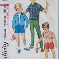 Simplicity 5481 Boys Shirt Jacket Pants Shorts Vintage 60's Sewing Pattern - VintageStitching - Vintage Sewing Patterns