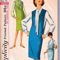 Simplicity 5482 Ladies Jumper Dress Blouse Vintage 1960's Sewing Pattern - VintageStitching - Vintage Sewing Patterns