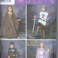 Simplicity 5520 Childrens Halloween Costume Pattern Medieval Princess Knight Renaissance Boys Girls - VintageStitching - Vintage Sewing Patterns