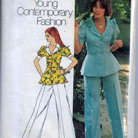 Simplicity 5630 Vintage Sewing Pattern 1970s Ladies Jacket Bell Bottom Pants - VintageStitching - Vintage Sewing Patterns