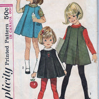 Simplicity 6156 Vintage Sewing Pattern 1960's Girls Jumper Dress Blouse Inverted Pleat - VintageStitching - Vintage Sewing Patterns