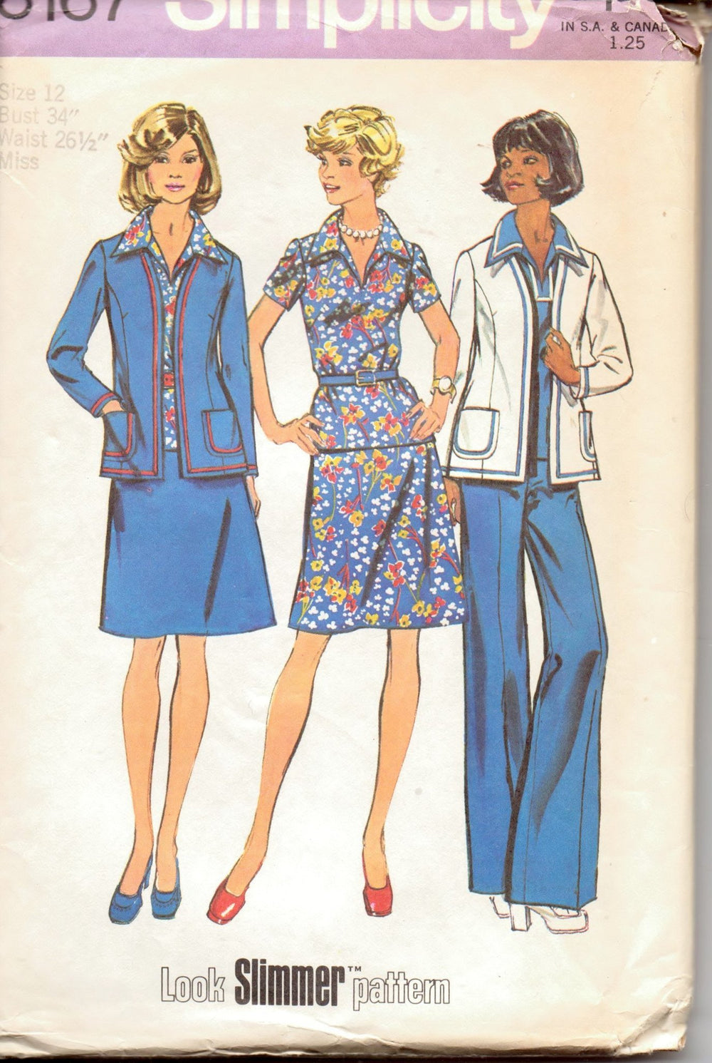 Simplicity 6167 Ladies Separates Wardrobe Jacket Top Skirt Pants Vintage 1970's Sewing Pattern - VintageStitching - Vintage Sewing Patterns