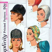 Simplicity 6191 Ladies Set of Hats Vintage 1960's Sewing Pattern - VintageStitching - Vintage Sewing Patterns