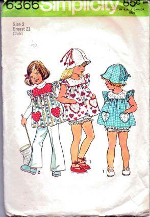 Simplicity 6366 Toddler Summer Top Panties Vintage 1970's Sewing Pattern - VintageStitching - Vintage Sewing Patterns
