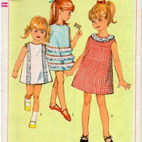 Simplicity 6380 Girls Jiffy One-Piece Dress Vintage 60's Sewing Pattern - VintageStitching - Vintage Sewing Patterns