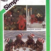 Simplicity 6569 Stuffed Christmas Bears Vintage Sewing Craft Pattern - VintageStitching - Vintage Sewing Patterns