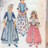 Simplicity 6828 Girls' Bicentennial Dress Bonnet Cap Shawl Costume Vintage 1970's Sewing Pattern - VintageStitching - Vintage Sewing Patterns