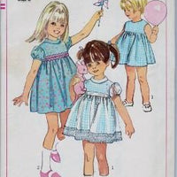 Simplicity 6900 Toddler One-Piece Pinafore Dress Vintage 1960's Sewing Pattern - VintageStitching - Vintage Sewing Patterns
