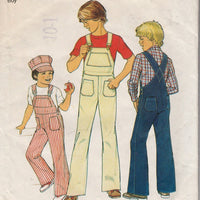Simplicity 7015 Vintage 1970's Sewing Pattern Boys Overalls Cap Suspenders - VintageStitching - Vintage Sewing Patterns