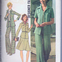 Simplicity 7046 Ladies Shirt Jacket Pants Skirt Vintage 1970's Sewing Pattern - VintageStitching - Vintage Sewing Patterns