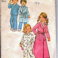 Simplicity 7068 Girls Boys Toddler Robe Pajamas Vintage Sewing Pattern - VintageStitching - Vintage Sewing Patterns