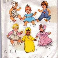 Simplicity 7208 Doll Clothes Pattern Baby Tenderlove Vintage 1970's Sewing Pattern - VintageStitching - Vintage Sewing Patterns