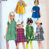 Simplicity 7278 Young Girls' Tent Dress with Detachable Neck Vintage 60's Sewing Pattern - VintageStitching - Vintage Sewing Patterns