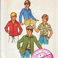 Simplicity 7637 Boys Unlined Jacket and Shirt Vintage Sewing Pattern - VintageStitching - Vintage Sewing Patterns