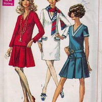 Simplicity 7934 Ladies Pleated Dress Top Skirt Vintage 1960's Sewing Pattern - VintageStitching - Vintage Sewing Patterns