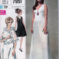 Simplicity 7951 Ladies Evening Gown Dress Vintage Sewing Pattern 1960's - VintageStitching - Vintage Sewing Patterns