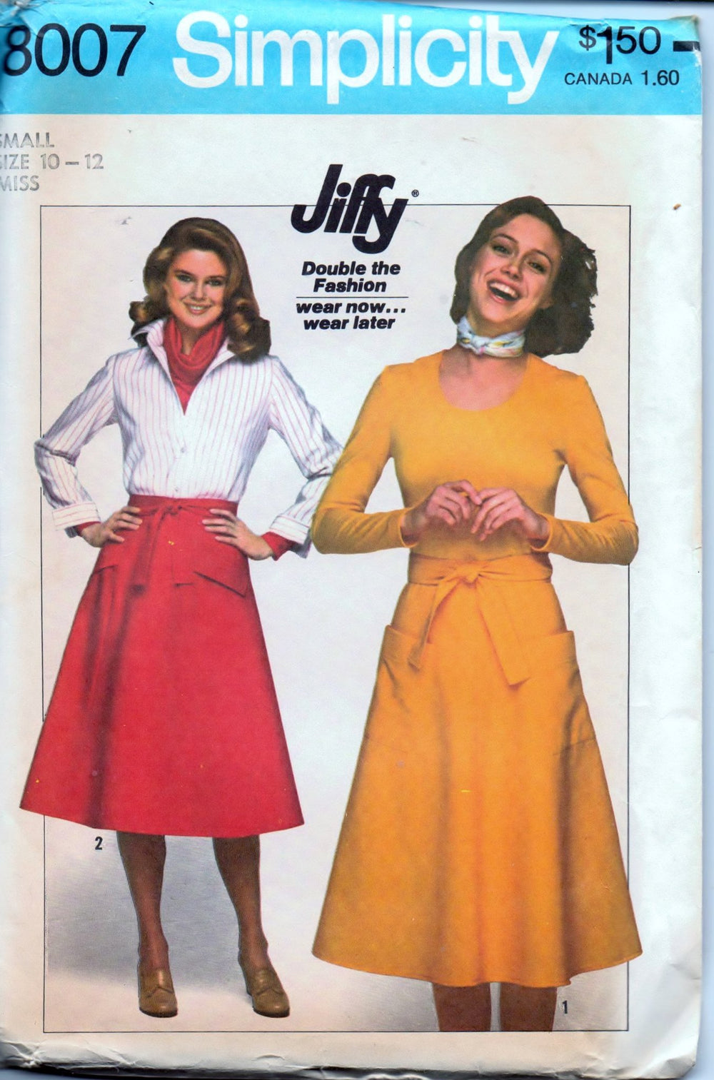 Simplicity 8007 Ladies Wrap Skirt Jiffy Vintage 1970's Sewing Pattern - VintageStitching - Vintage Sewing Patterns