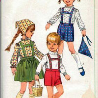 Simplicity 8020 Toddlers Skirt Blouse Pants Vintage 1960's Sewing Pattern - VintageStitching - Vintage Sewing Patterns