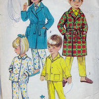 Simplicity 8291 Child Two Piece Pajamas Robe Vintage Sewing Pattern - VintageStitching - Vintage Sewing Patterns