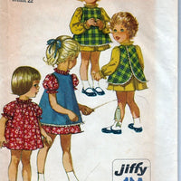 Simplicity 8419 Vintage 60's Sewing Pattern Little Girls Toddler Jewel Neck Dress Pinafore - VintageStitching - Vintage Sewing Patterns