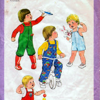 Simplicity 8718 Children Toddlers' Overalls Romper Vintage 1970's Sewing Pattern - VintageStitching - Vintage Sewing Patterns