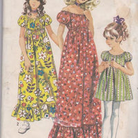 Simplicity 9389 Girls Long or Short Dress Vintage Sewing Pattern - VintageStitching - Vintage Sewing Patterns
